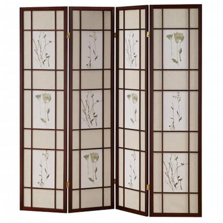 Manmade R5443 - 4 4 Panel Shoji Screen - Cherry MA106140